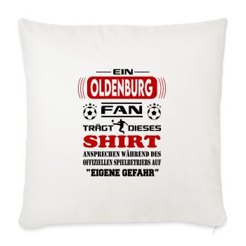 Fußball Fan Fussballverein Oldenburg - Sofakissenbezug 45 x 45 cm - Naturweiß  - Vorne