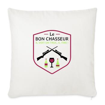 Le bon chasseur - Les Inconnus - Réplique Culte ! - Housse de coussin décorative 45 x 45 cm - blanc nature - Devant