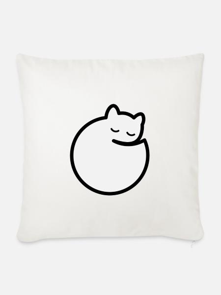 Calm Cat - Sofakissenbezug 45 x 45 cm - Naturweiß 