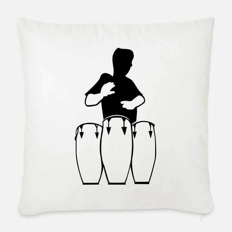 trommler, conga spieler - Sofakissenbezug 45 x 45 cm - Naturweiß