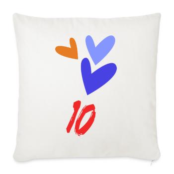 10. 10 YEARS. 10th ANNIVERSARY. 10 YEAR ANNIVERSARY. - Sofa pillowcase 17,3'' x 17,3'' (45 x 45 cm) - natural white - Front