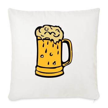 biere verre mousse binouze alcool - Housse de coussin décorative 45 x 45 cm - blanc nature - Devant