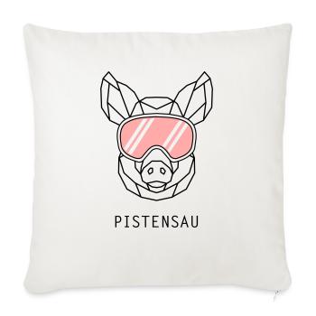 Geometrische Pistensau für Après-Ski Partys - Sofakissenbezug 45 x 45 cm - Naturweiß  - Vorne