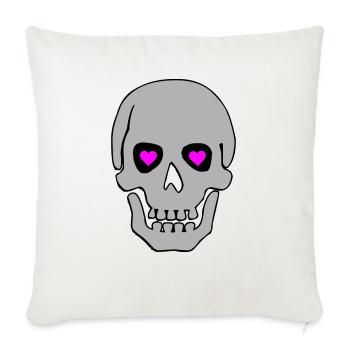 skull in love 02 - Sofa pillowcase 17,3'' x 17,3'' (45 x 45 cm) - natural white - Front