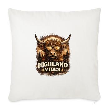 Ambiances des Highlands en sépia - Housse de coussin décorative 45 x 45 cm - blanc nature - Devant