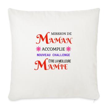 Mamie Annonce Grossesse - Housse de coussin décorative 45 x 45 cm - blanc nature - Devant