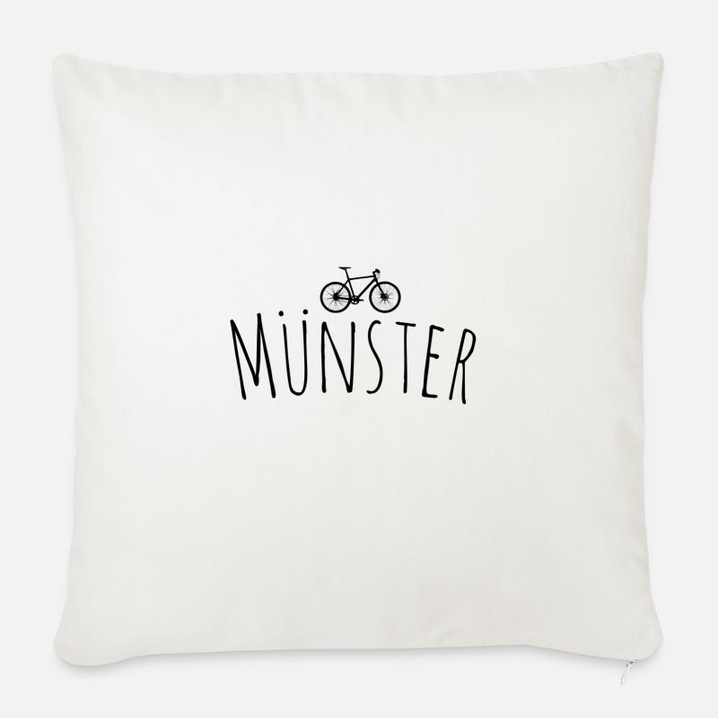 Fahrrad Münster - Sofakissenbezug 45 x 45 cm - Naturweiß 