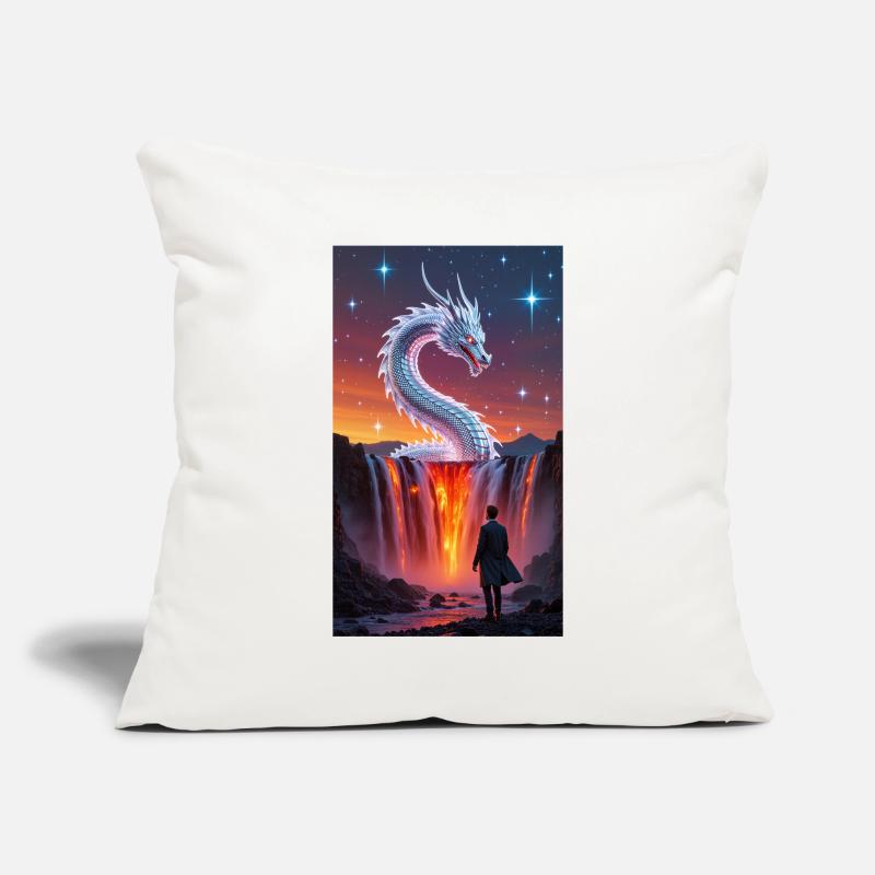 Fiery dragon's tail over waterfall Sofa pillowcase 17,3'' x 17,3'' (45 x 45 cm)