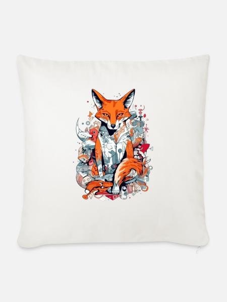 Meister Fuchs - Sofakissenbezug 45 x 45 cm - Naturweiß