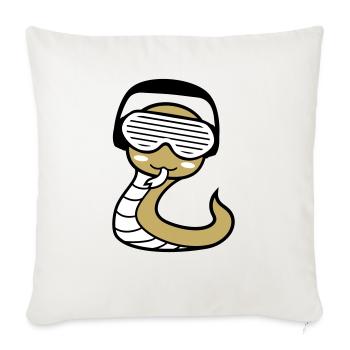 Cute Headphones Party Club Music Fun - Sofa pillowcase 17,3'' x 17,3'' (45 x 45 cm) - natural white - Front