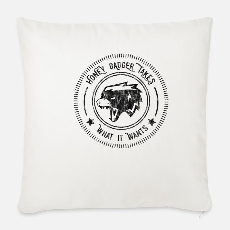 Honey Badger Takes What It Wants Geschenkidee - Sofakissenbezug 45 x 45 cm - Naturweiß 