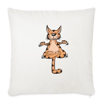 Yoga Katze Meditation Kätzchen Cartoon lustig - Sofakissenbezug 45 x 45 cm - Naturweiß  - Vorne