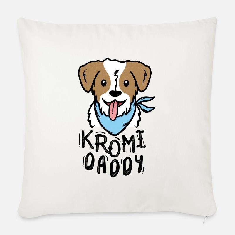 Kromi Daddy - Kromfohrländer - Sofa pillowcase 17,3'' x 17,3'' (45 x 45 cm) - natural white