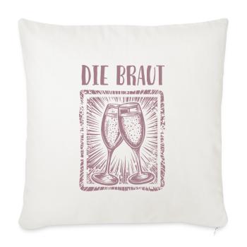 JGA - Die Braut - individueller Name - Sofakissenbezug 45 x 45 cm - Naturweiß  - Vorne