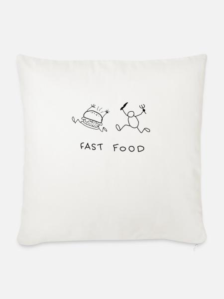 Fast Food - Sofakissenbezug 45 x 45 cm - Naturweiß