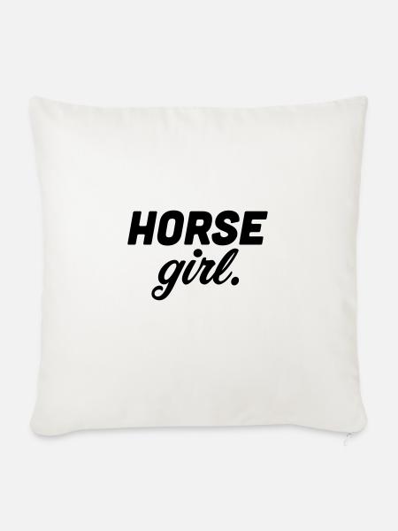 horse girl horse woman - Sofakissenbezug 45 x 45 cm - Naturweiß 