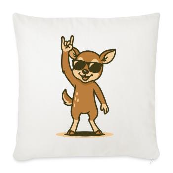 Cool muntjac baby with sunglasses - Sofa pillowcase 17,3'' x 17,3'' (45 x 45 cm) - natural white - Front