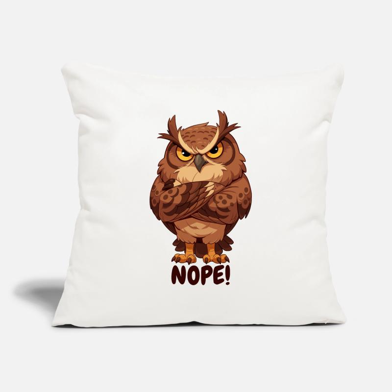 Nope! Grimmige Eule mit Attitüde Sofakissenbezug 45 x 45 cm