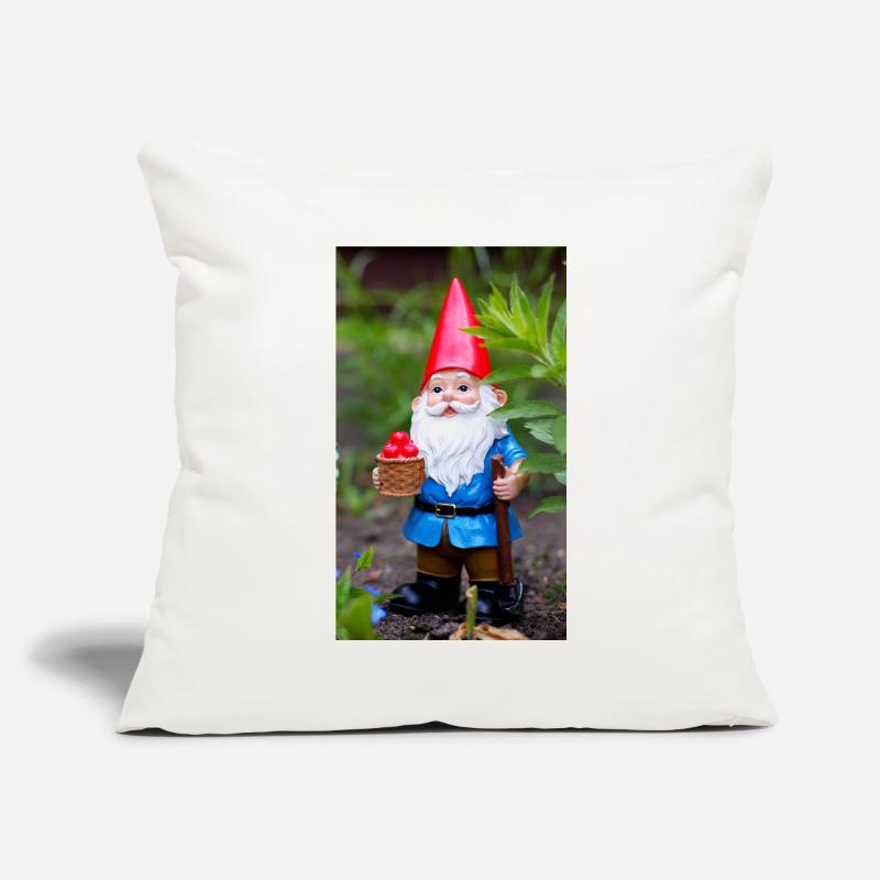 Gartengnom mit Korb Sofakissenbezug 45 x 45 cm