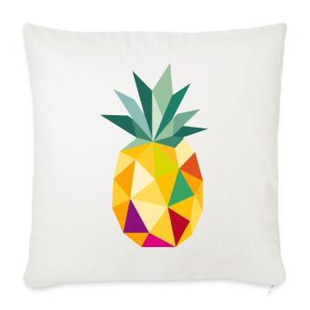 Geometric Pineapple – Tropical Fruit Motif - Sofa pillowcase 17,3'' x 17,3'' (45 x 45 cm) - natural white - Front