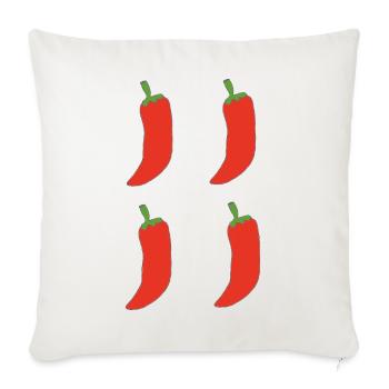 Vierfach Chili Muster - Sofakissenbezug 45 x 45 cm - Naturweiß  - Vorne