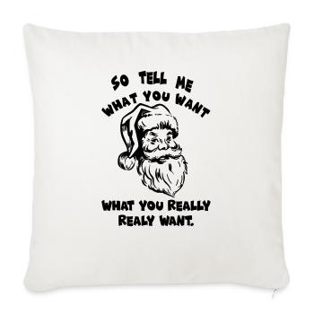Le père noël - Housse de coussin décorative 45 x 45 cm - blanc nature - Devant