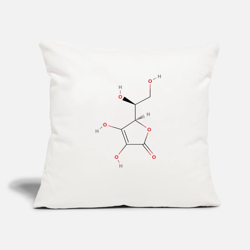 Molécule de vitamine C - Formule structurale colorée Housse de coussin décorative 45 x 45 cm