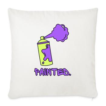 Peint - Vert/Violet - Housse de coussin décorative 45 x 45 cm - blanc nature - Devant