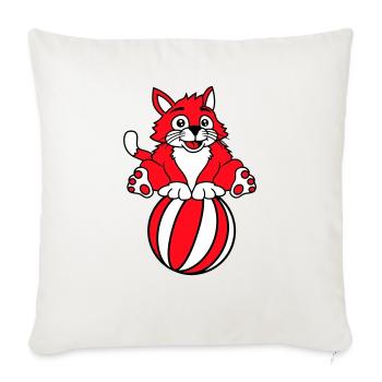 Circus Cat Jeu de ballon de plage équilibré Fun Fun - Housse de coussin décorative 45 x 45 cm - blanc nature - Devant
