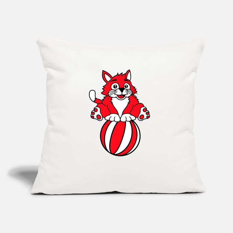 Circus Cat Jeu de ballon de plage équilibré Fun Fun Housse de coussin décorative 45 x 45 cm