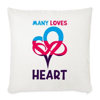 MANY LOVES HEART Polyamorie Infinity Heart - Sofakissenbezug 45 x 45 cm - Naturweiß  - Vorne