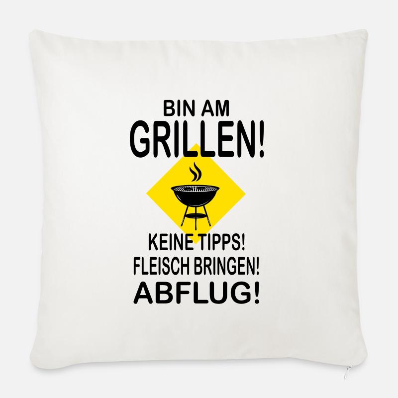 Grillen - Sofakissenbezug 45 x 45 cm - Naturweiß 