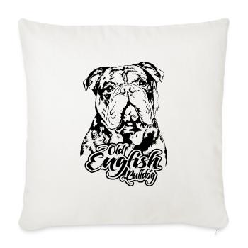 OLD ENGLISH BULLDOG Portrait Hunde OEB Wilsigns - Sofakissenbezug 45 x 45 cm - Naturweiß  - Vorne
