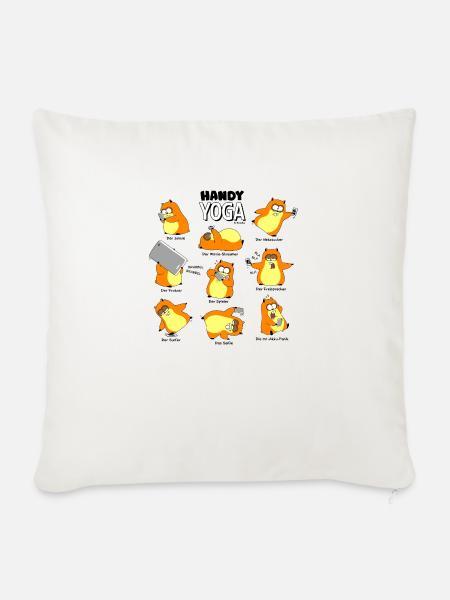 Handy Yoga - Sofakissenbezug 45 x 45 cm - Naturweiß