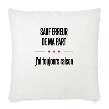 sauf erreur - Housse de coussin décorative 45 x 45 cm - blanc nature - Devant