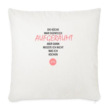 KÜCHE - Sofakissenbezug 45 x 45 cm - Naturweiß  - Vorne