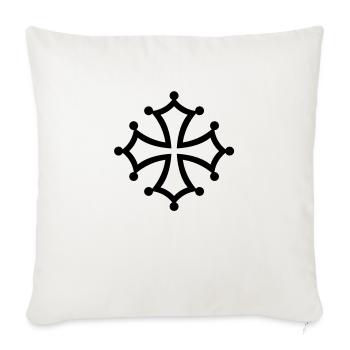 Croix occitane - Housse de coussin décorative 45 x 45 cm - blanc nature - Devant