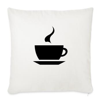 coffee cup tea cafe - Housse de coussin décorative 45 x 45 cm - blanc nature - Devant