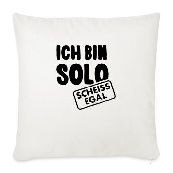 Je suis en solo - merde - Housse de coussin décorative 45 x 45 cm - blanc nature - Devant