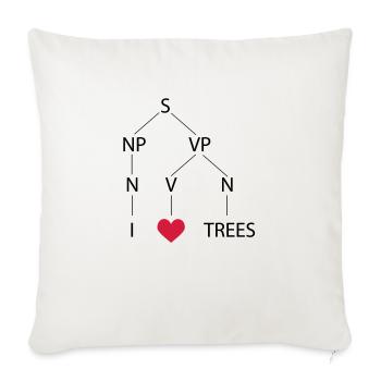 Syntaxbaum - Sofakissenbezug 45 x 45 cm - Naturweiß  - Vorne