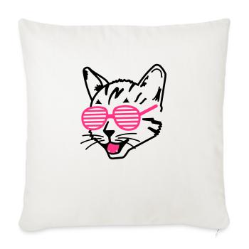 katze - Sofakissenbezug 45 x 45 cm - Naturweiß  - Vorne