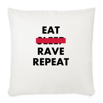 EAT SLEEP RAVE REPEAT - Housse de coussin décorative 45 x 45 cm - blanc nature - Devant