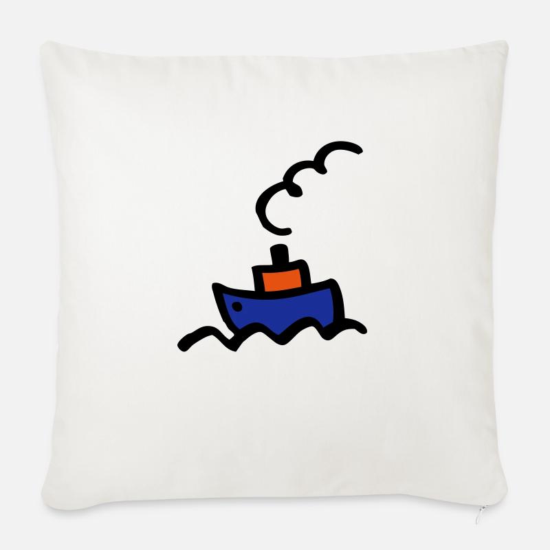 Boot - Sofakissenbezug 45 x 45 cm - Naturweiß