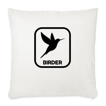 Oiseau / BirdWatching / Birding / Birder - Housse de coussin décorative 45 x 45 cm - blanc nature - Devant