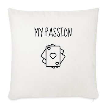 Bridge Card game Kartenspiel Jeu de cartes - Sofa pillowcase 17,3'' x 17,3'' (45 x 45 cm) - natural white - Front