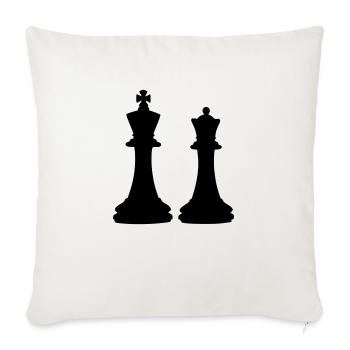 Chess King & Queen - Sofa pillowcase 17,3'' x 17,3'' (45 x 45 cm) - natural white - Front
