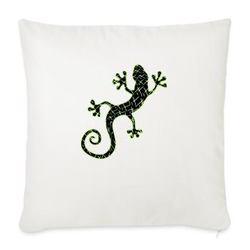 Gekko vert et noir - Housse de coussin décorative 45 x 45 cm - blanc nature - Devant