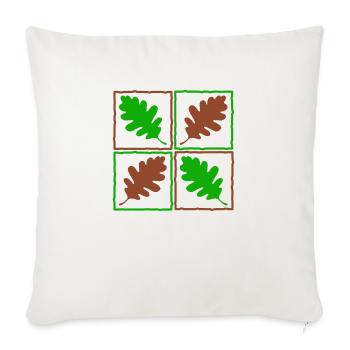 Feuilles de bois allemands feuilles glands automne - Housse de coussin décorative 45 x 45 cm - blanc nature - Devant