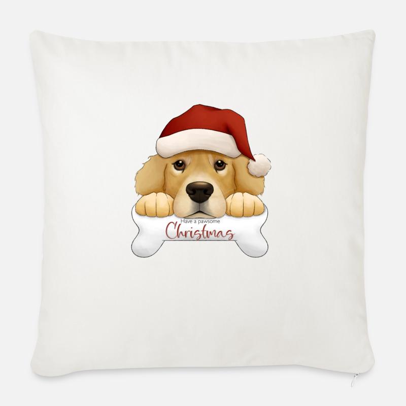 Have a Pawsome Christmas - Sofakissenbezug 45 x 45 cm - Naturweiß 