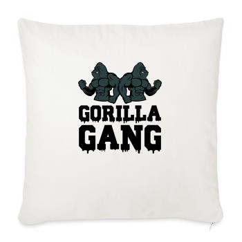Gang de gorilles - Housse de coussin décorative 45 x 45 cm - blanc nature - Devant